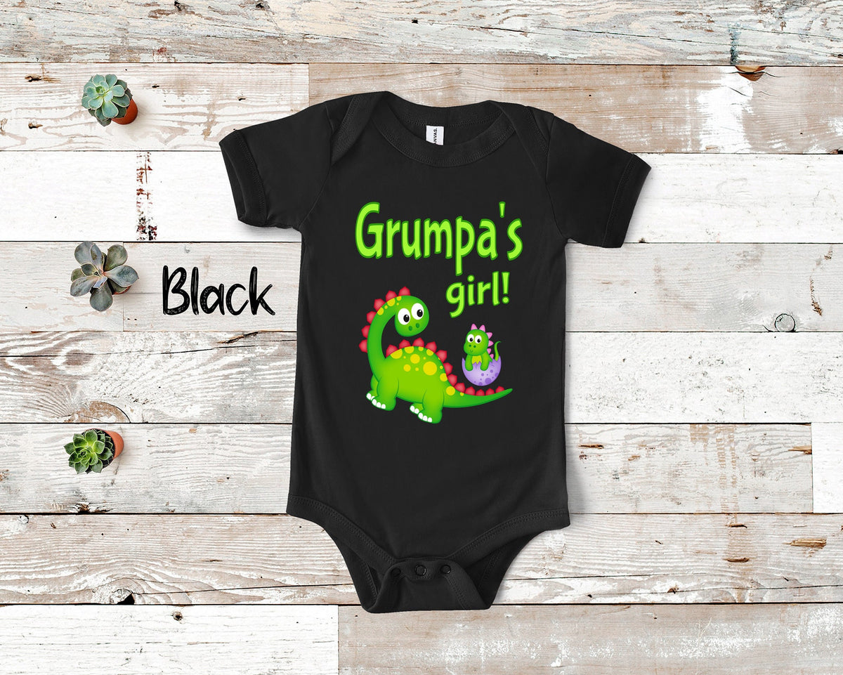 Grumpa39s Girl Cute Grandpa Name Dinosaur Baby Bodysuit Tshirt or Toddler Shirt for a Special Grandfather Gift or Pregnancy Announcement Graphic Tee – Bold Style · Perfect For Daily Wear