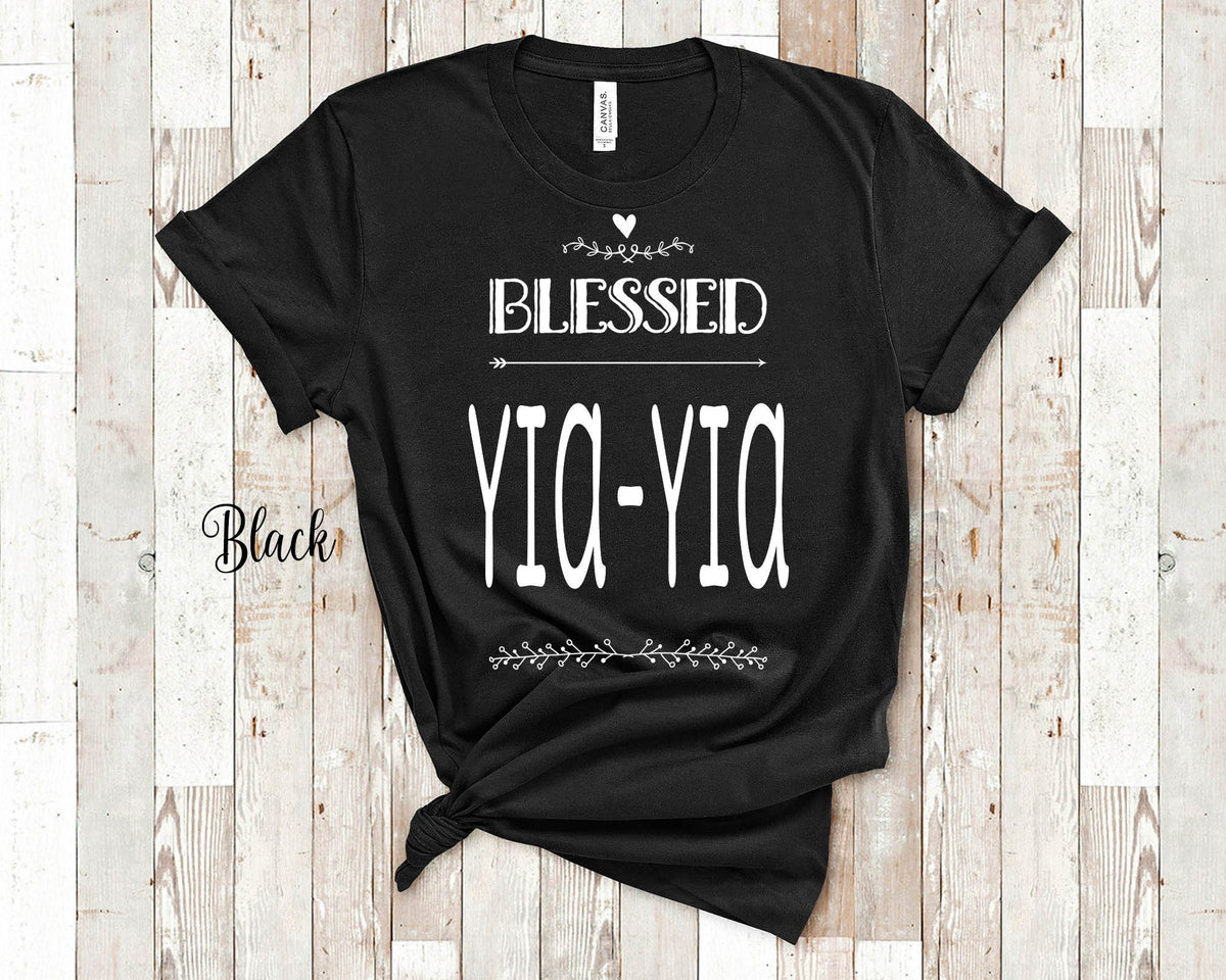 Blessed YiaYia Grandma Tshirt Greece Greek Grandmother Gift Idea for Mother39s Day Birthday Christmas or Pregnancy Reveal Announcement Graphic Tee – Warm & Stylish · High-Quality Print