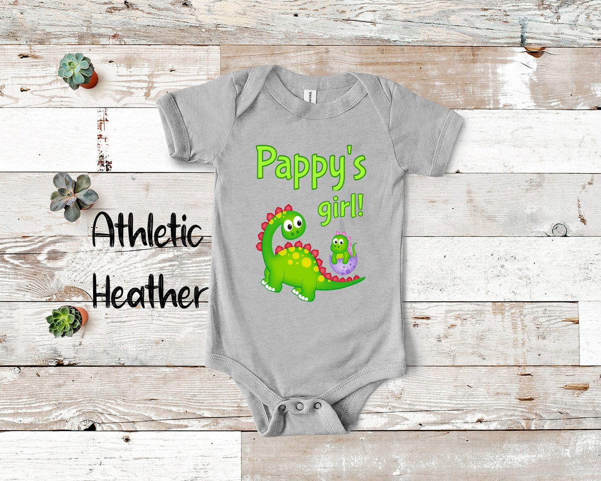 Pappy39s Girl Cute Grandpa Name Dinosaur Baby Bodysuit Tshirt or Toddler Shirt for a Special Grandfather Gift or Pregnancy Announcement Graphic Tee – Warm & Stylish · Perfect For Daily Wear