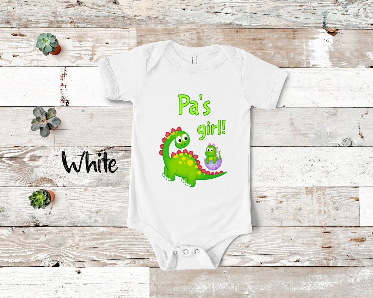 Pa39s Girl Cute Grandpa Name Dinosaur Baby Bodysuit Tshirt or Toddler Shirt for a Special Grandfather Gift or Pregnancy Reveal Announcement Graphic Tee – Easygoing Wear · Great Gift For Fans
