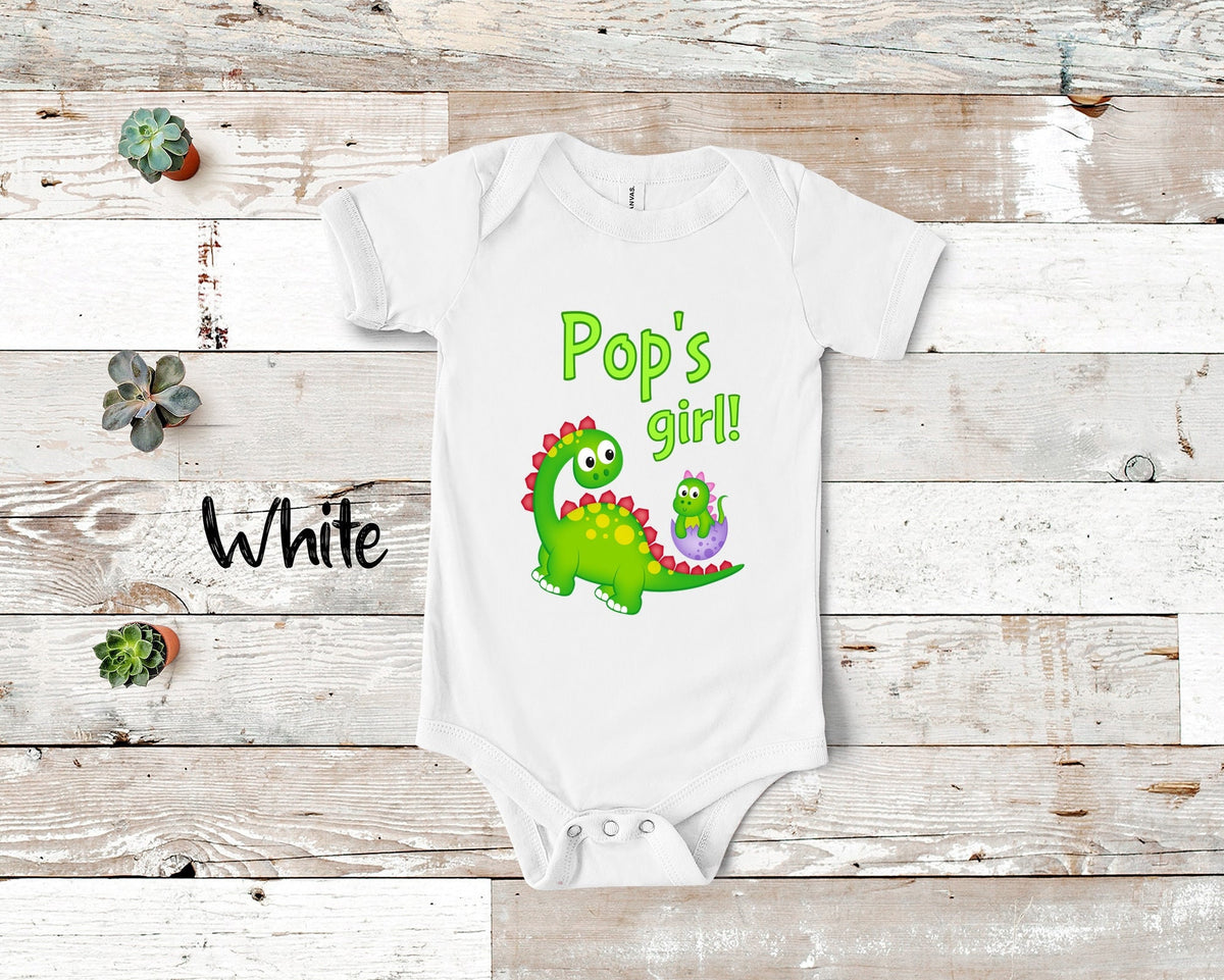 Pop39s Girl Cute Grandpa Name Dinosaur Baby Bodysuit Tshirt or Toddler Shirt for a Special Grandfather Gift or Pregnancy Reveal Announcement Graphic Tee – Feel-Good Design · Great Gift For Fans