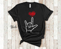 ASL I Love You Hand Heart American Sign Language Shirt for Sign Language Gifts for Men or Women Great for Valentines Day Gift Graphic Tee – Premium Graphic · Trending Graphic Apparel