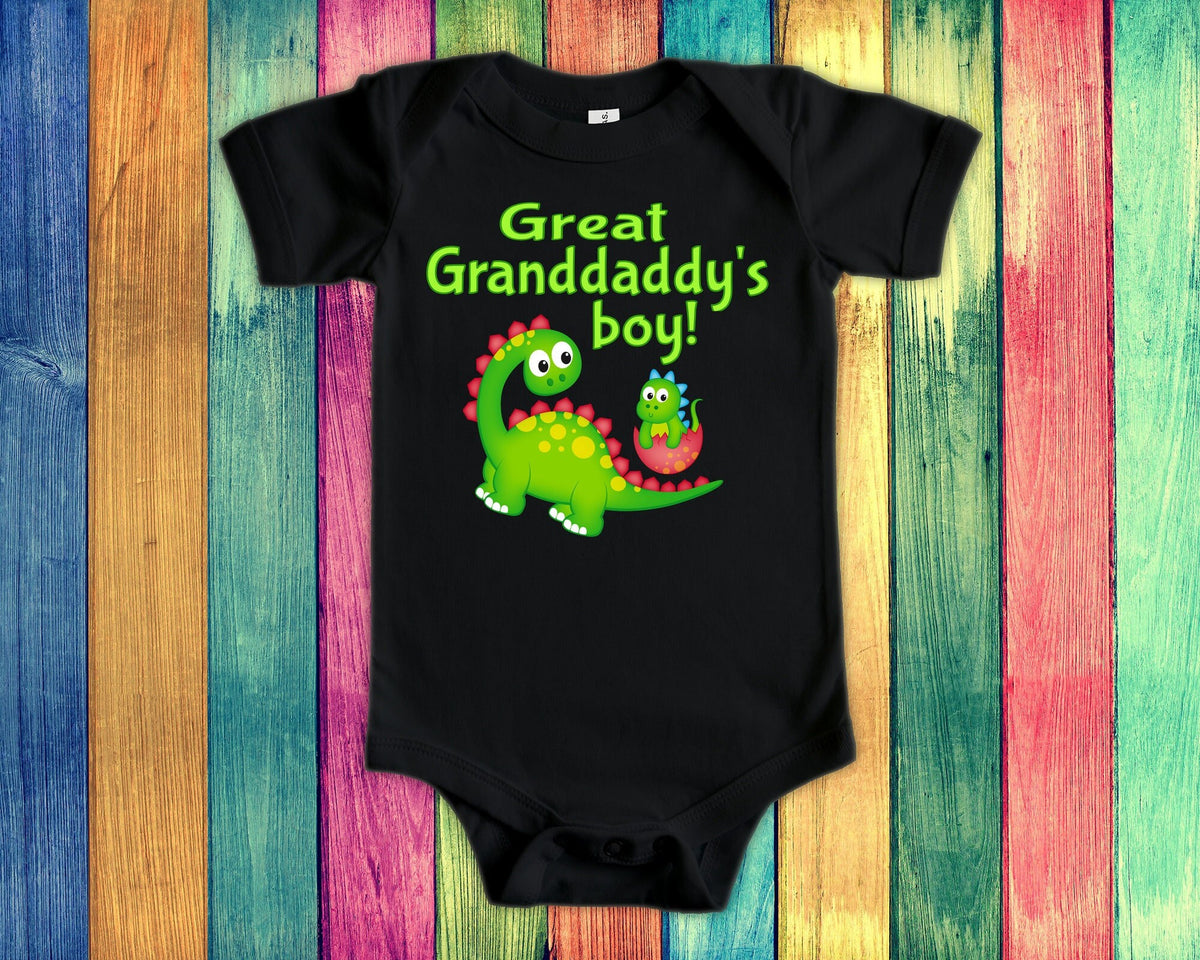Great Granddaddy39s Boy Great Grandpa Name Dinosaur Baby Bodysuit Tshirt or Toddler Shirt for a Great Grandfather Gift or Pregnancy Reveal Graphic Tee – Easygoing Wear · Great Gift For Fans
