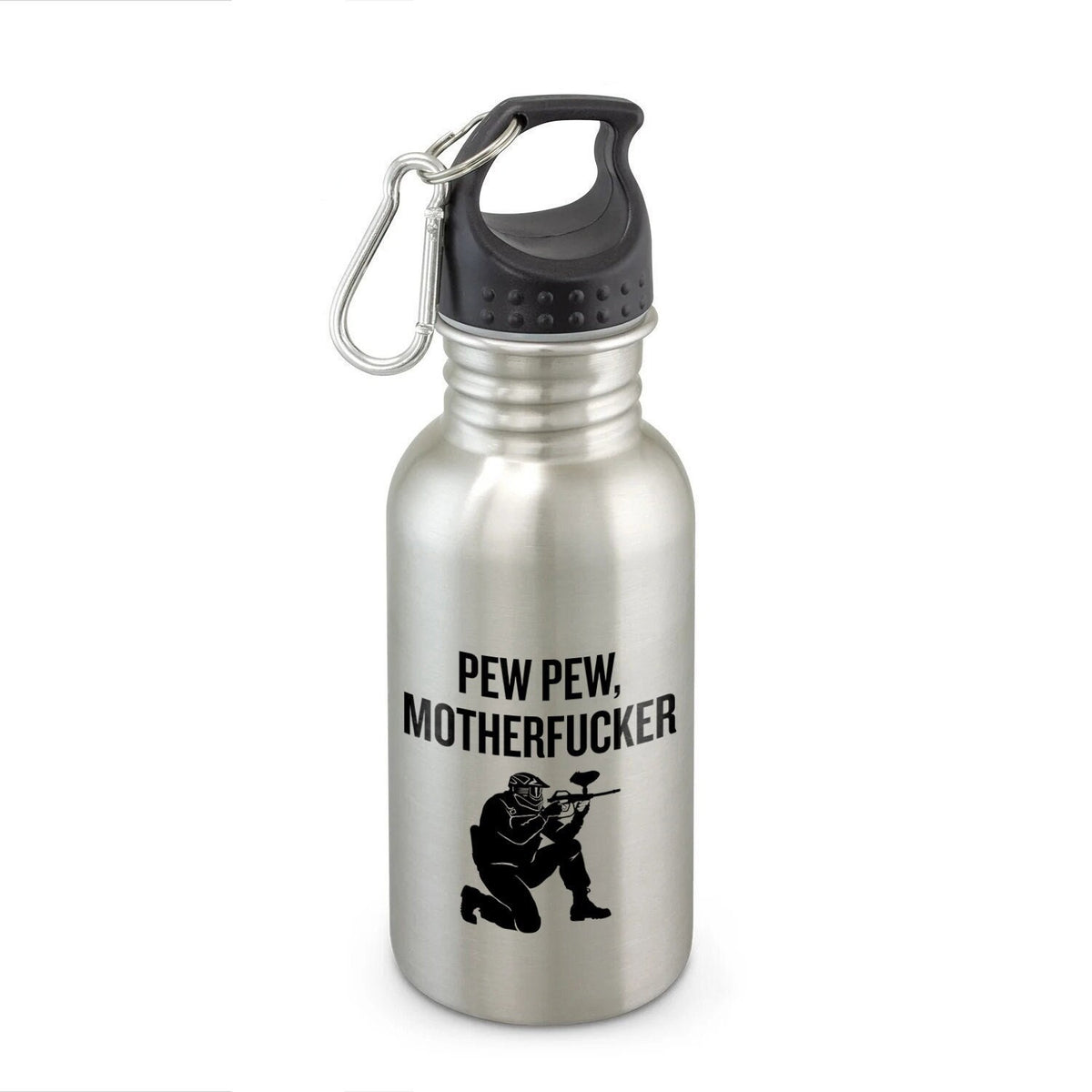 Funny Paintball Gift Paintballer Water Bottle Pew Pew Motherfucker Graphic Tee – Cozy Vibes · High-Quality Print