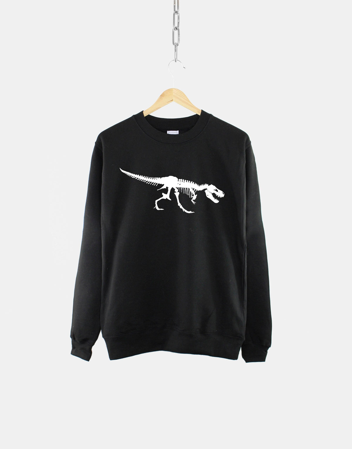 TRex Skeleton Sweatshirt Tyrannosaurus Rex Sweatshirt Black Dinosaur Sweatshirt Dinosaur Print Sweatshirt Sweatshirt – Bold Style · High-Quality Print