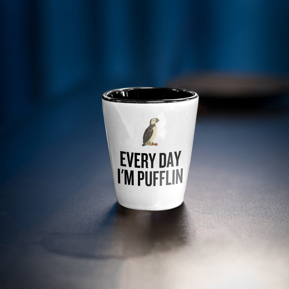 Funny Birdwatching Shot Glass Birding Gift Idea Bird Watching Present For Birder Every Day I39m Pufflin Puffin Ornithologist Graphic Tee – Bold Style · Great Gift For Fans