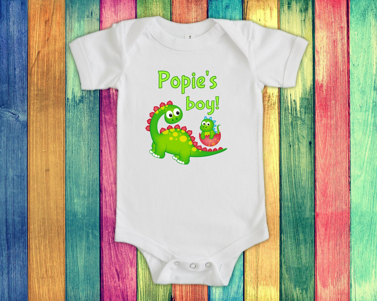 Popie39s Boy Cute Grandpa Name Dinosaur Baby Bodysuit Tshirt or Toddler Shirt for a Special Grandfather Gift or Pregnancy Announcement Graphic Tee – Premium Graphic · Great Gift For Fans