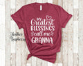 My Greatest Blessings Call Me Granna Grandma Tshirt Special Grandmother Gift Idea for Mother39s Day Birthday Christmas or Pregnancy Reveal Graphic Tee – Easygoing Wear · Perfect For Daily Wear