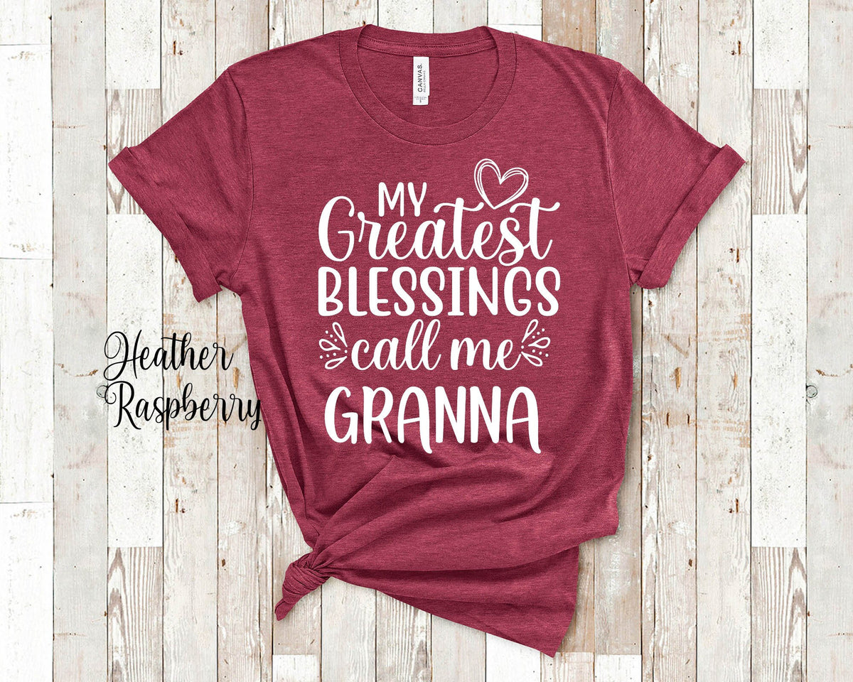 My Greatest Blessings Call Me Granna Grandma Tshirt Special Grandmother Gift Idea for Mother39s Day Birthday Christmas or Pregnancy Reveal Graphic Tee – Easygoing Wear · Perfect For Daily Wear