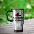 Funny Trucker Travel Mug Trucker Gift Idea Truck Driver Present Gift For Truck Fans My Teacher Was Wrong Graphic Tee – Cozy Vibes · Great Gift For Fans