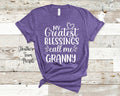 My Greatest Blessings Call Me Granny Grandma Tshirt Special Grandmother Gift Idea for Mother39s Day Birthday Christmas or Pregnancy Reveal Graphic Tee – Fan Favorite · Trending Graphic Apparel
