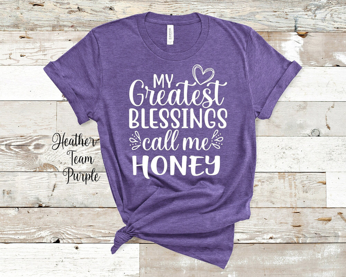 My Greatest Blessings Call Me Honey Grandma Tshirt Special Grandmother Gift Idea for Mother39s Day Birthday Christmas or Pregnancy Reveal Graphic Tee – Warm & Stylish · High-Quality Print