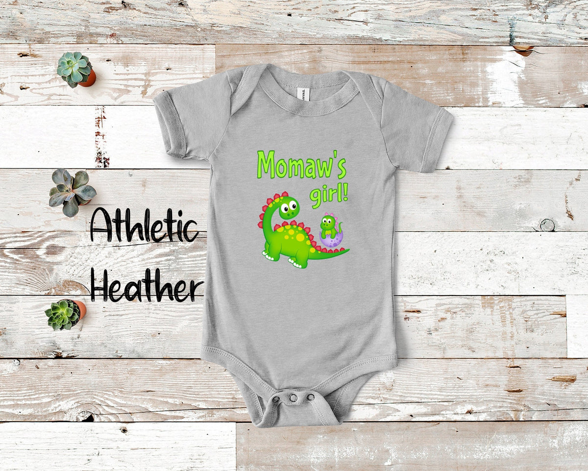 Momaw39s Girl Cute Grandma Name Dinosaur Baby Bodysuit Tshirt or Toddler Shirt for a Special Grandmother Gift or Pregnancy Announcement Graphic Tee – Warm & Stylish · Top Pick For Any Outfit