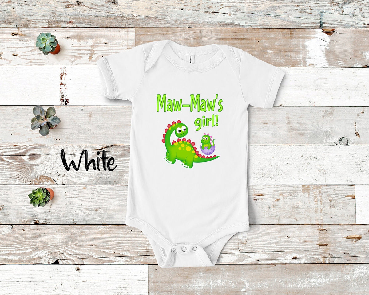 MawMaw39s Girl Cute Grandma Name Dinosaur Baby Bodysuit Tshirt or Toddler Shirt for a Special Grandmother Gift or Pregnancy Announcement Graphic Tee – Cozy Vibes · Perfect For Daily Wear