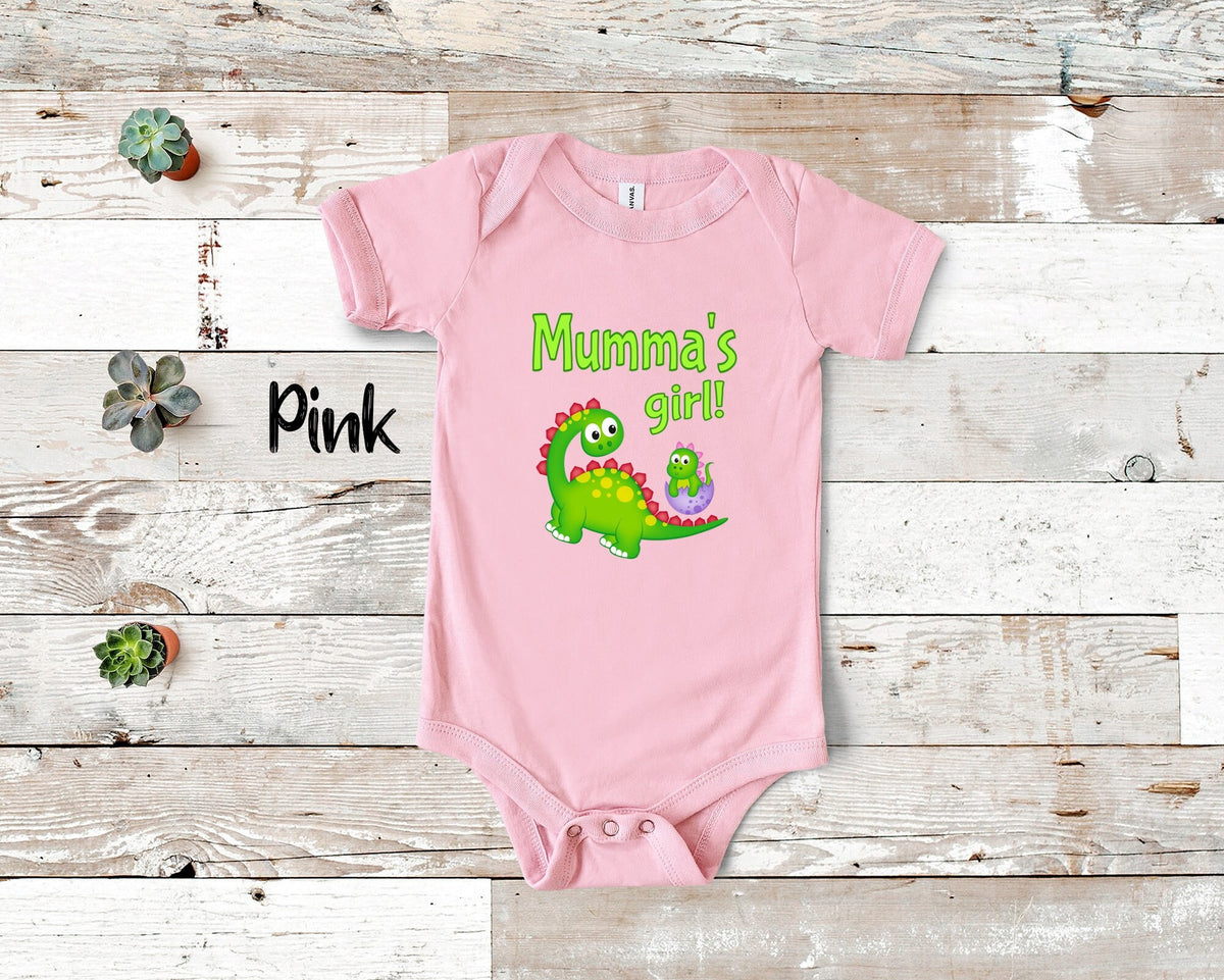 Mumma39s Girl Cute Grandma Name Dinosaur Baby Bodysuit Tshirt Toddler Shirt for a Finnish Grandmother Gift or Pregnancy Reveal Announcement Graphic Tee – Soft Feel · Must-Have Style