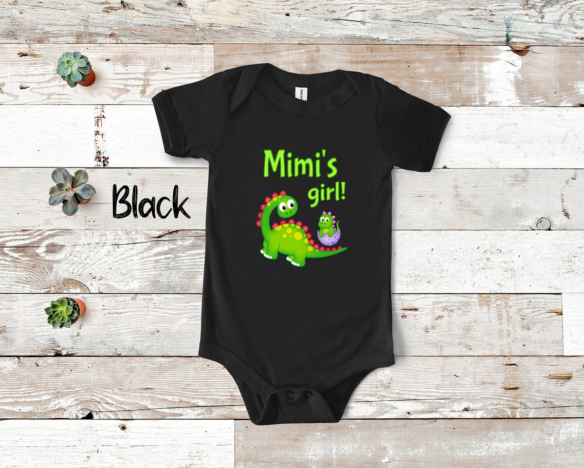 Mimi39s Girl Cute Grandma Name Dinosaur Baby Bodysuit Tshirt or Toddler Shirt for a Special Grandmother Gift or Pregnancy Reveal Announcement Graphic Tee – Feel-Good Design · Perfect For Daily Wear