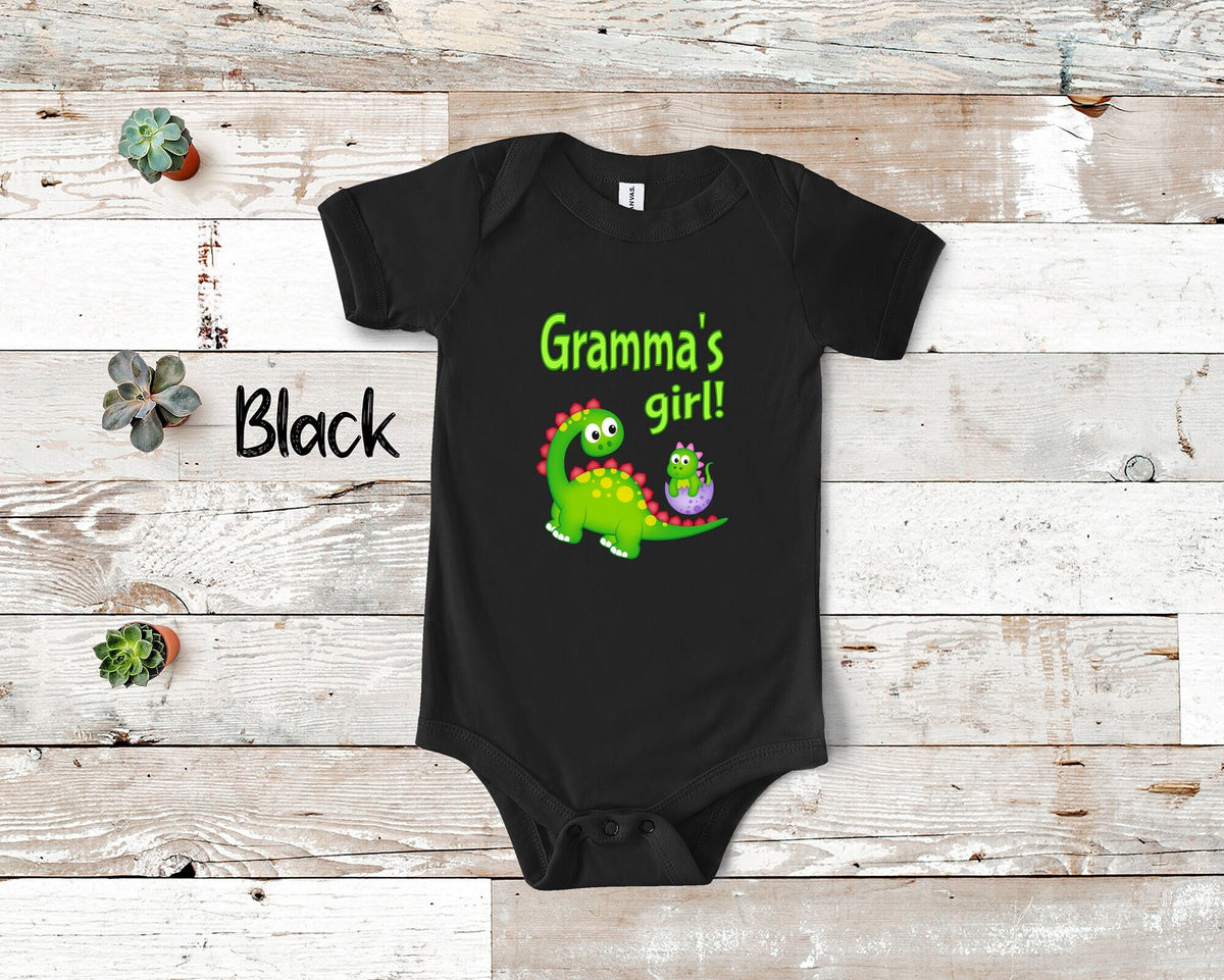 Gramma39s Girl Cute Grandma Name Dinosaur Baby Bodysuit Tshirt or Toddler Shirt for a Special Grandmother Gift or Pregnancy Announcement Graphic Tee – Everyday Comfort · Must-Have Style