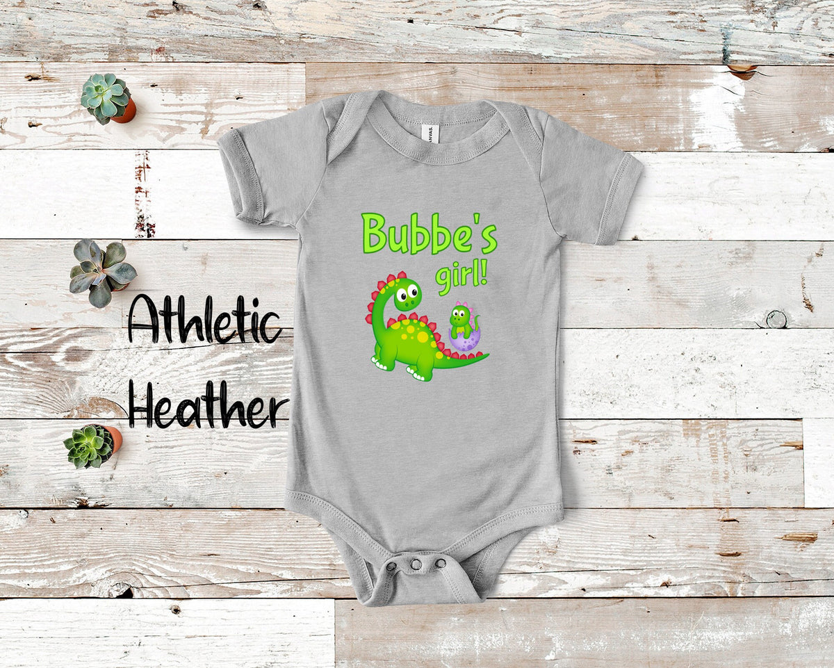 Bubbe39s Girl Cute Grandma Name Dinosaur Baby Bodysuit Tshirt or Toddler Shirt for a Israeli Jewish Grandmother Gift or Pregnancy Reveal Graphic Tee – Soft Feel · Must-Have Style