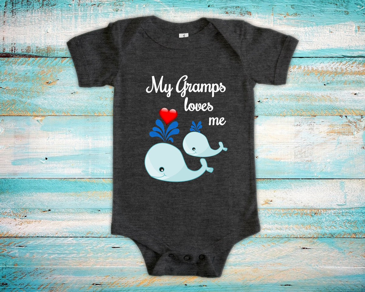 Gramps Loves Me Cute Grandpa Name Whale Baby Bodysuit Unique Grandfather Gift for Granddaughter or Grandson or Pregnancy Announcement Graphic Tee – Aesthetic Look · Perfect For Daily Wear