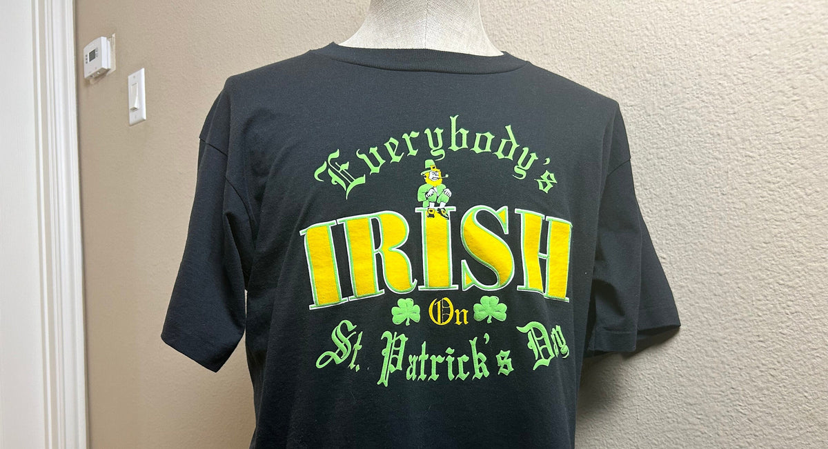 Vintage 8039s Everybody39s Irish On St Patrick39s Day T Shirt Size L Graphic Tee – Soft Feel · Trending Graphic Apparel