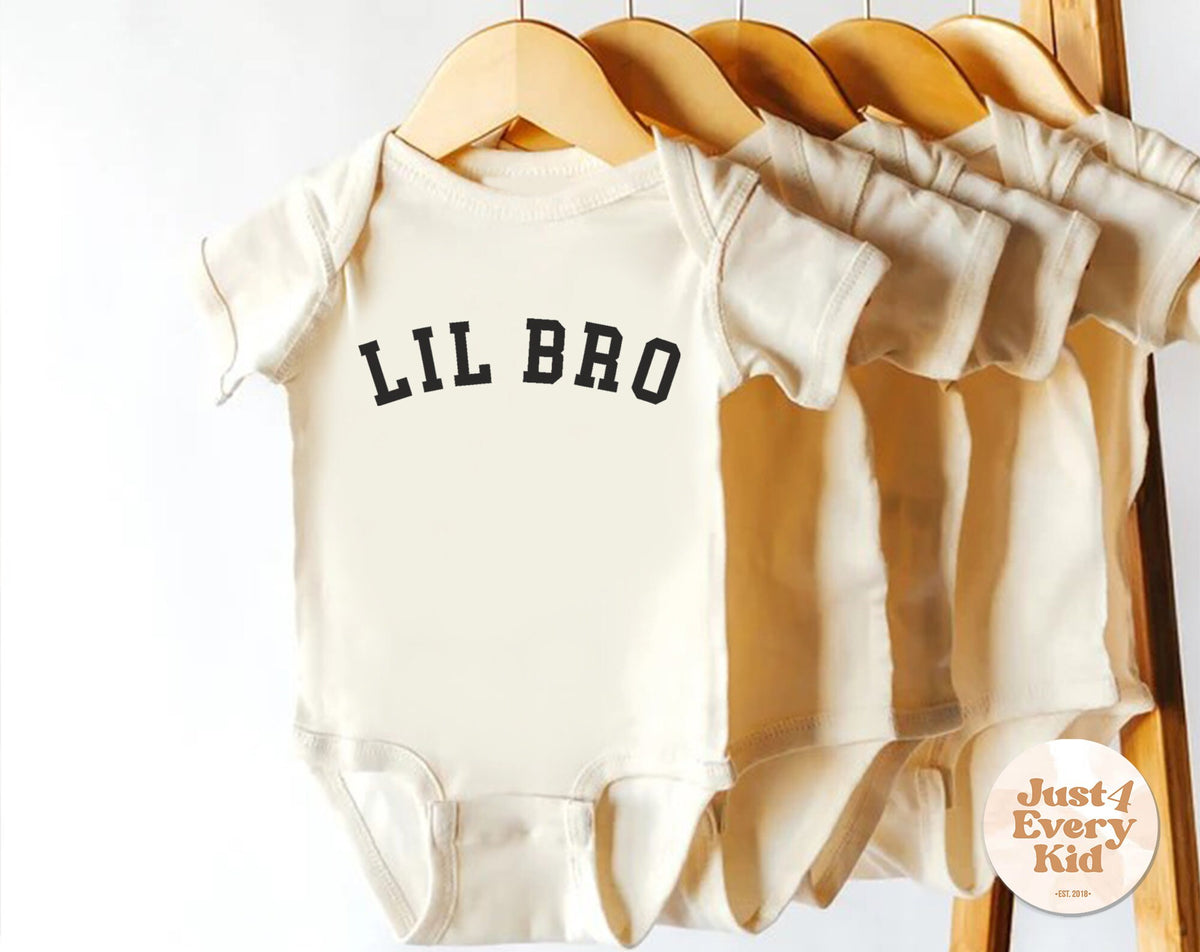 Lil Bro Baby Bodysuit Cute Vintage Bodysuit Natural Little Brother Baby Bodysuit Retro Little Brother Bodysuit Siblings Brother Shirt Graphic Tee – Everyday Comfort · Great Gift For Fans