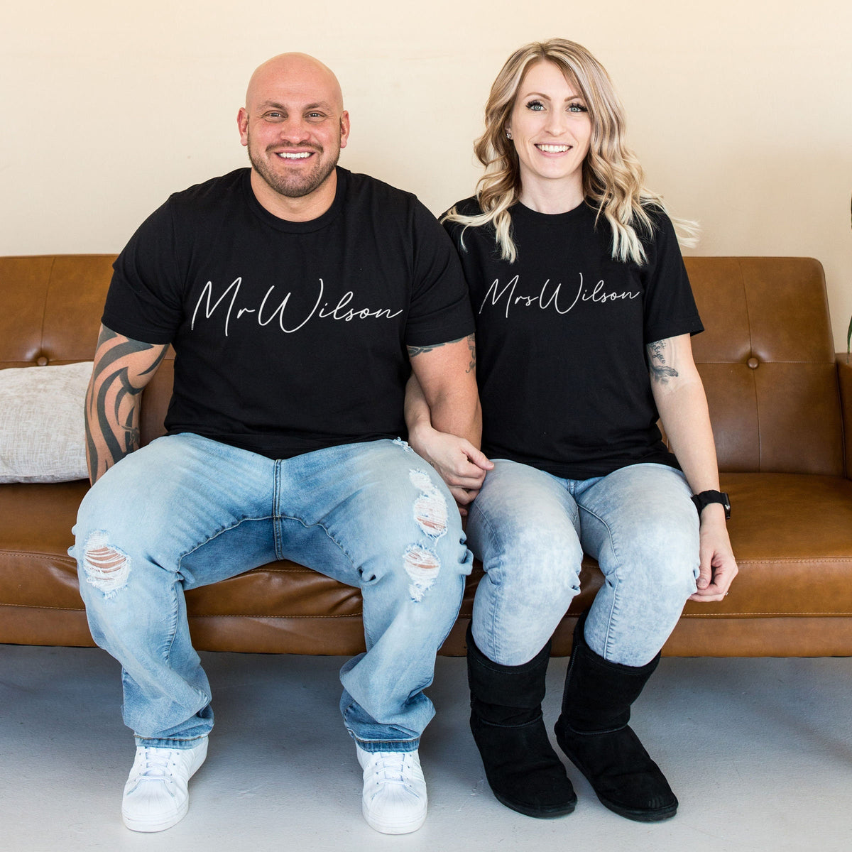 Personalized Mr and Mrs Shirts Personalised Honeymoon Shirts Custom Name Wedding TShirts Graphic Tee – Feel-Good Design · Great Gift For Fans