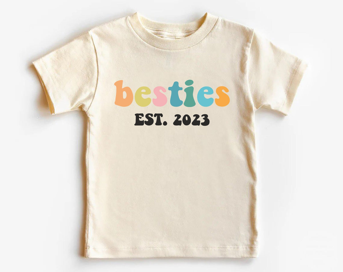 Personalized Besties Baby Body Retro Best Friends Bodysuit Best Friends Shirts Cute Natural Baby Bodysuit Besties Like Our Moms BFF Tee Graphic Tee – Warm & Stylish · Must-Have Style