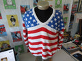 Vintage 9039s American Flag AOP All Over Print of July Political Election V Neck Sweater Size M Graphic Tee – Cozy Vibes · Must-Have Style