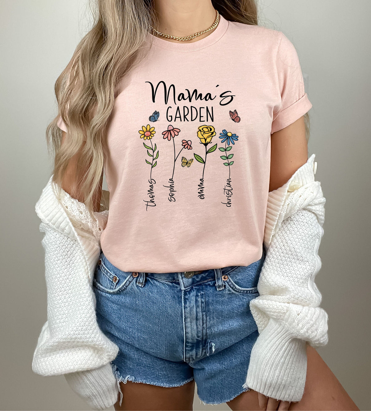 Custom Mothers Day Shirt Personalized Mom Gift Mothers Day Gift Mama39s Garden TShirt Customized Mom Tee Mother Gift Gift from Son Graphic Tee – Bold Style · Great Gift For Fans