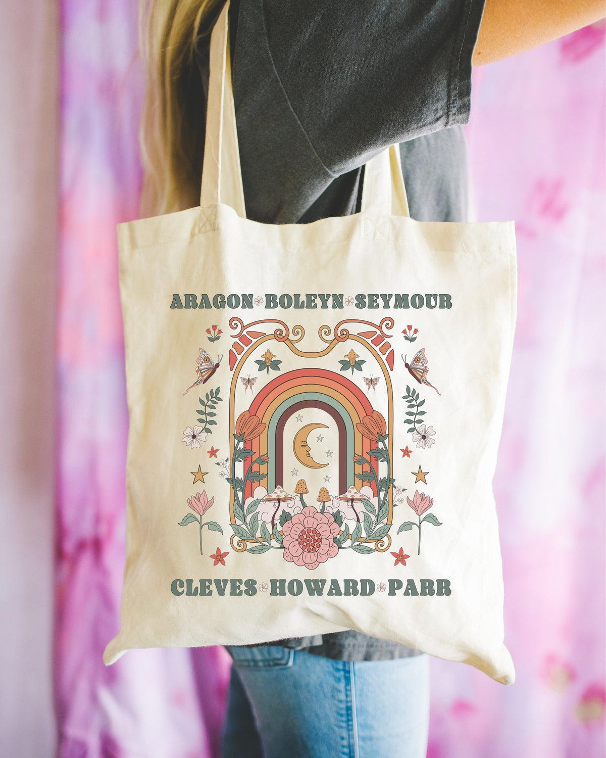 Boho Celestial History Tote Bag for History Lover Henry the VIII39s Wives Cute Tudor History Tote Bag for British History Major or Teacher Tote Bag – Warm & Stylish · Great Gift For Fans