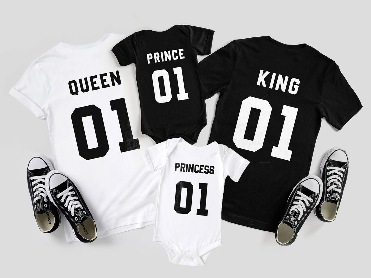 King Queen Prince Princess Matching Family TShirts Daddy Daughter Matching Shirts New Baby Twin Shirts Matching Family Set Graphic Tee – Easygoing Wear · Trending Graphic Apparel