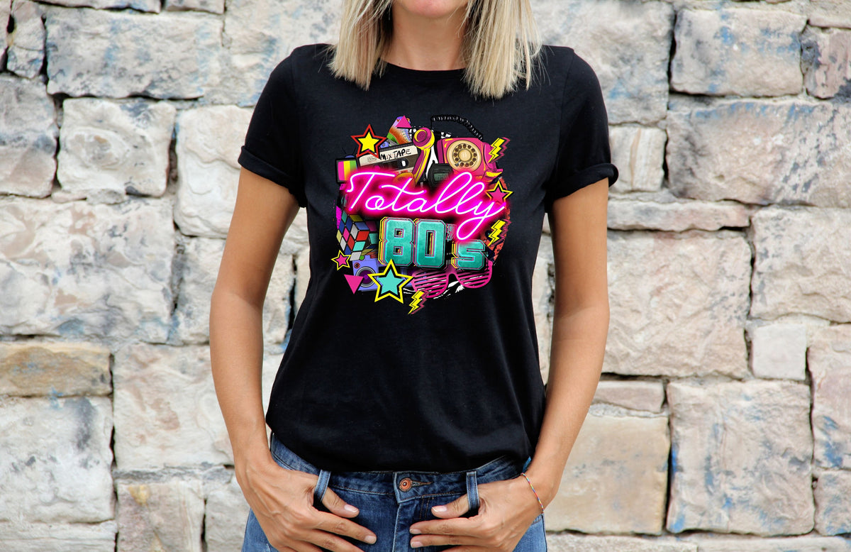 80s Fancy Dress Costume TShirt For Women Retro Totally The 80s Weekend Party Graphic Tee – Bold Style · Great Gift For Fans