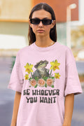 Funny Frog Lover Tee Shirt with Flowers Be Whoever You Want Funny Animal Tee Shirt with Positive Affirmation Cute and Weird Frog TShirt Graphic Tee – Warm & Stylish · Must-Have Style