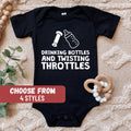 Drinking Bottles And Twisting Throttles Baby Bodysuit Dirt Bike Baby Bodysuit Motocross Baby Bodysuit Dirt Bike Baby Clothes Baby Tees Graphic Tee – Everyday Comfort · High-Quality Print