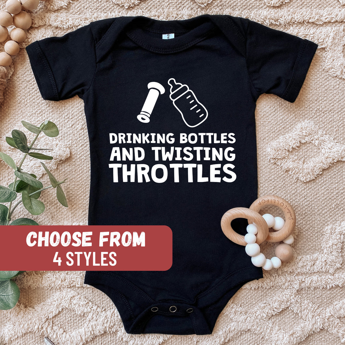 Drinking Bottles And Twisting Throttles Baby Bodysuit Dirt Bike Baby Bodysuit Motocross Baby Bodysuit Dirt Bike Baby Clothes Baby Tees Graphic Tee – Everyday Comfort · High-Quality Print