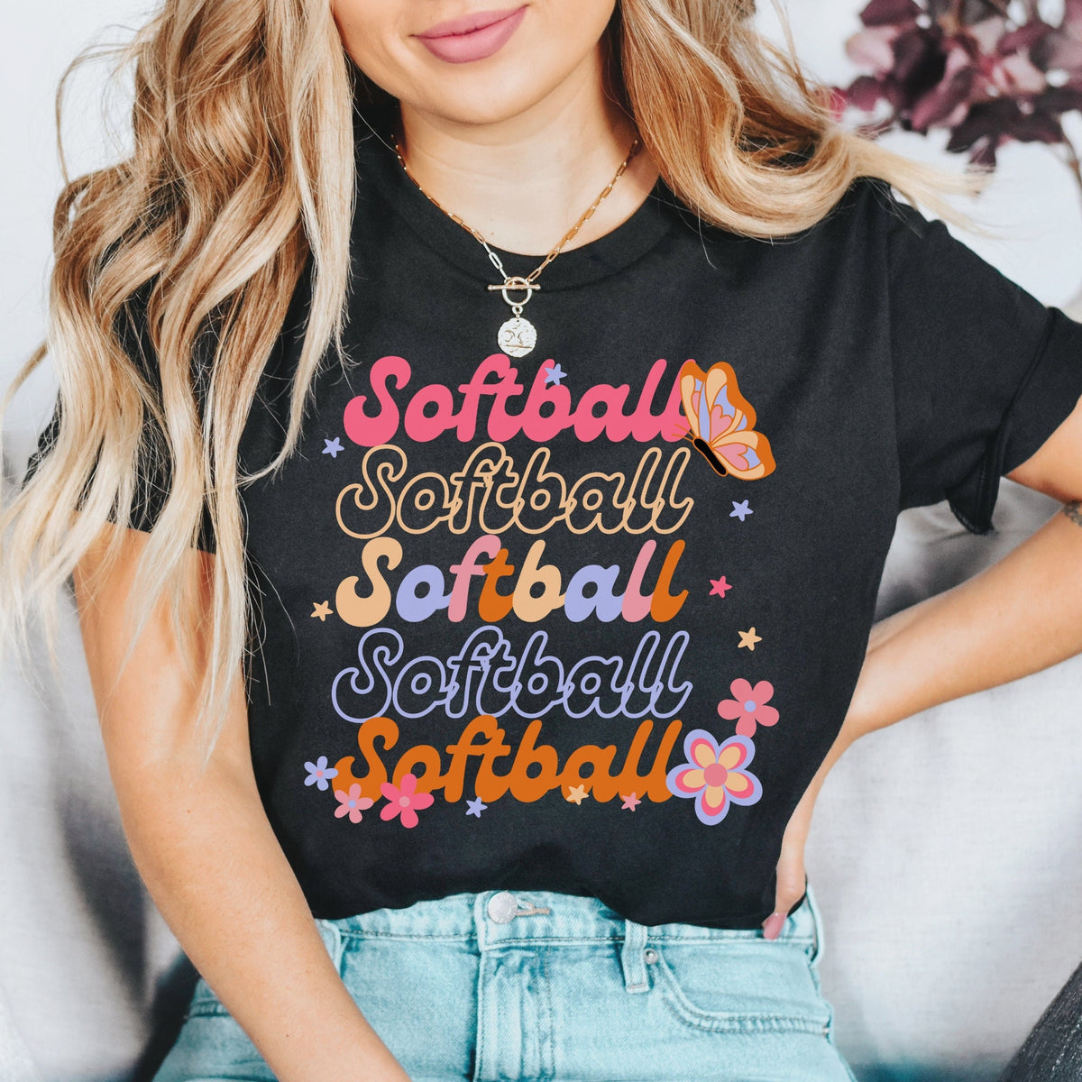 Retro Softball Shirt Womens Softball T shirt Softball Mom Shirt Softball Gift Softball Tshirt Game Day Shirt Groovy Softball Tshirt Graphic Tee – Easygoing Wear · Perfect For Daily Wear