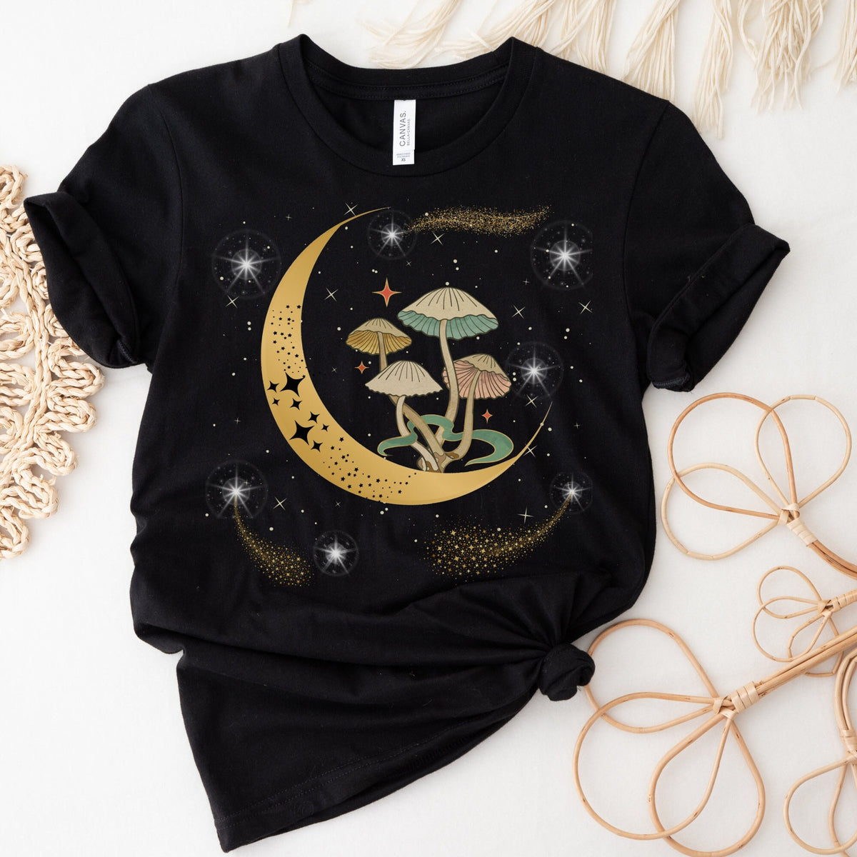 Celestial Shirt Celestial Mushroom Moon Shirt Mystical Shirt Magic Mushroom Shirt Witchy Shirt Mushroom T shirt Goblincore Shirt Graphic Tee – Aesthetic Look · Must-Have Style