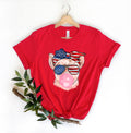 4th of July cat Bubblegum Patriotic cat Sunglasses Bandana Bubble Gum Pig Shirt 4th of July Gift Pig blowing Bubble Gum Graphic Tee – Feel-Good Design · Must-Have Style