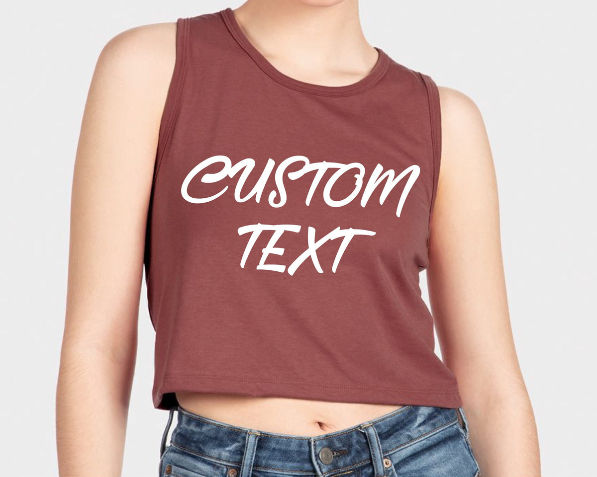 Custom Text Crop Tank Top Personalized Tank Top Your Design Here Tank Tops Woman Racerback Tank Tops Personalized Tank Top Tank Top – Aesthetic Look · Perfect For Daily Wear