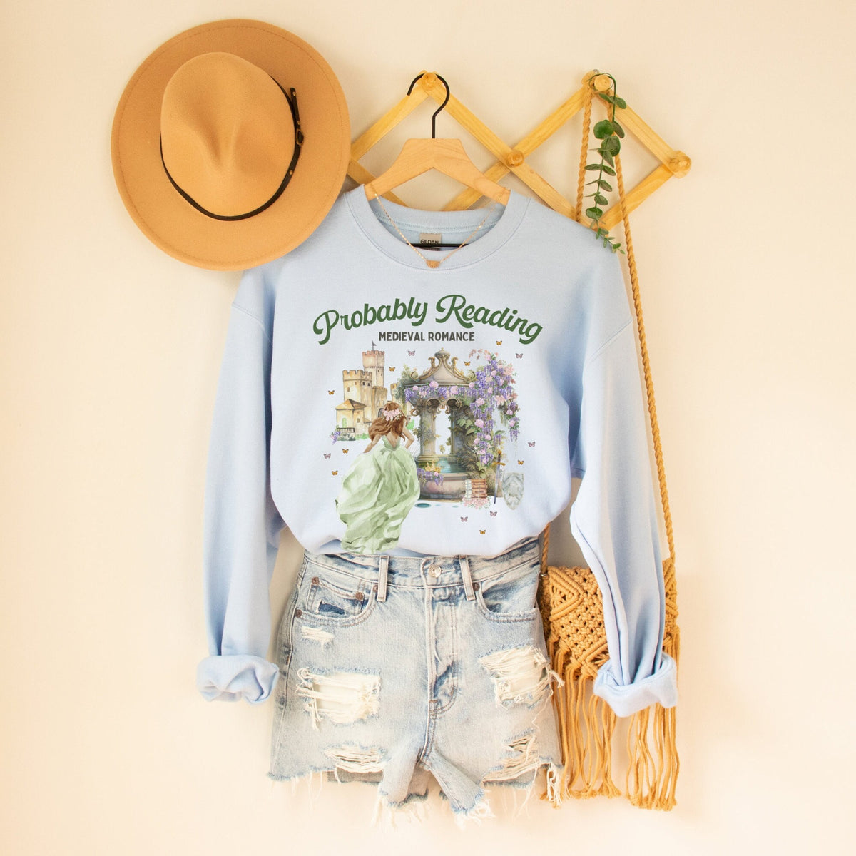Floral Bookish Sweatshirt for Historical Fiction Romance Reader Probably Reading Medieval Romance Gift for Historical Romance Reader Sweatshirt – Cozy Vibes · Perfect For Daily Wear