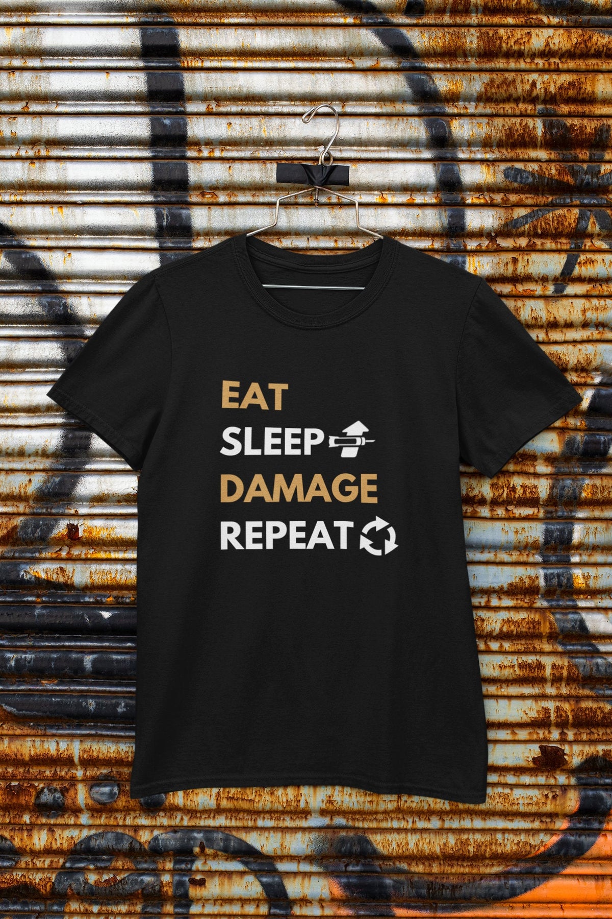Overwatch 2 Eat Sleep Damage Repeat Gaming T Shirt Black Unisex T Shirt Perfect Gift for Gamers and Overwatch Fans Graphic Tee – Soft Feel · Top Pick For Any Outfit