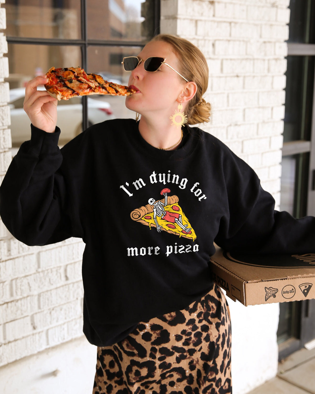 Pizza Sweatshirt I39m Dying For More Pizza Sweater Food Lover Sweatshirt Pepperoni Pizza Sweatshirt Sweatshirt – Everyday Comfort · Perfect For Daily Wear