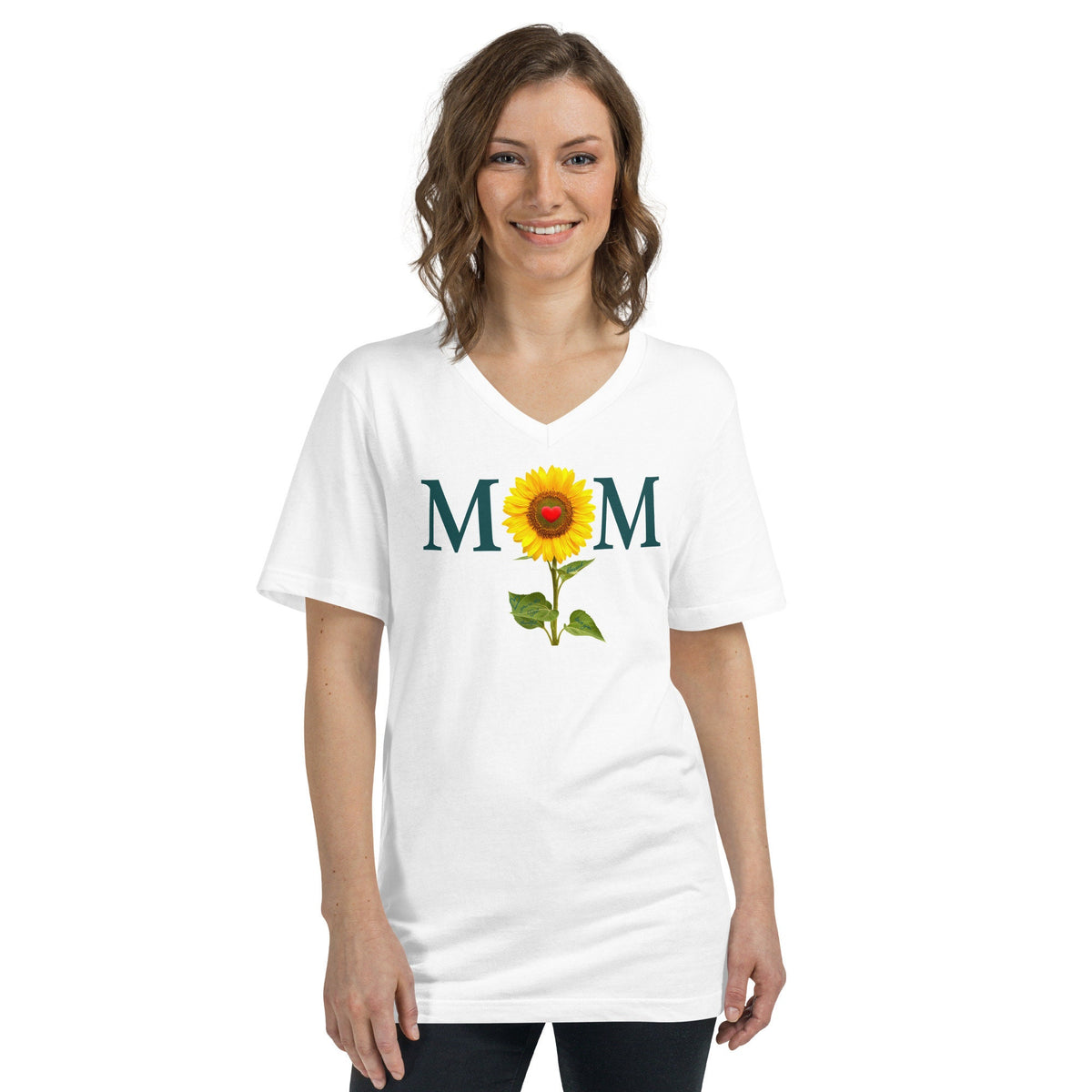 MoM Sunflower Gratitude Soft V Neck T Shirt Graphic Tee – Fan Favorite · Perfect For Daily Wear