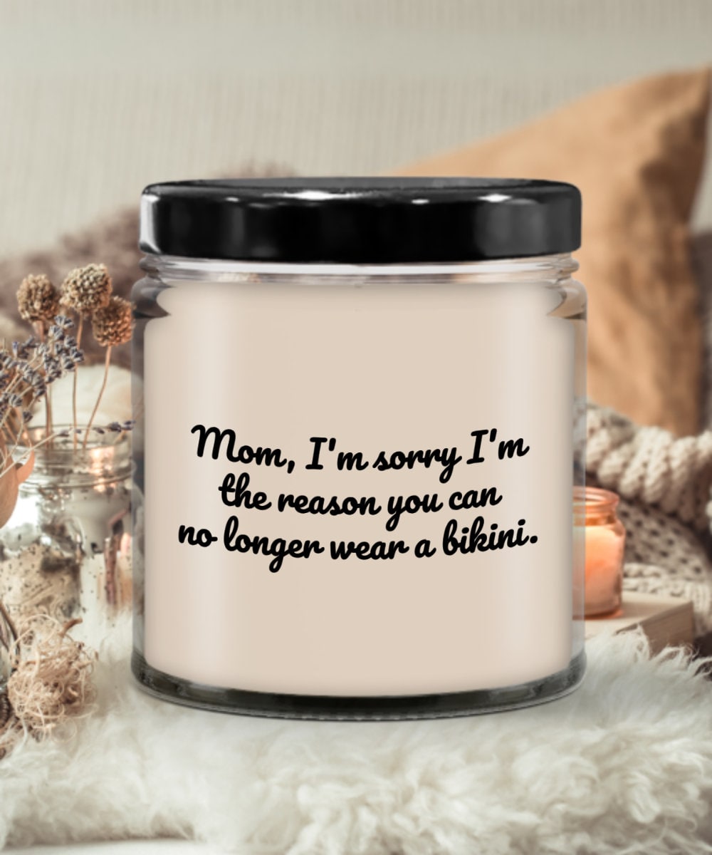 Funny Gift For Mom Mothers Day Candle Funny Sarcasm Gift For Mother Mom39s Birthday No Longer Wear a Bikini Graphic Tee – Easygoing Wear · High-Quality Print