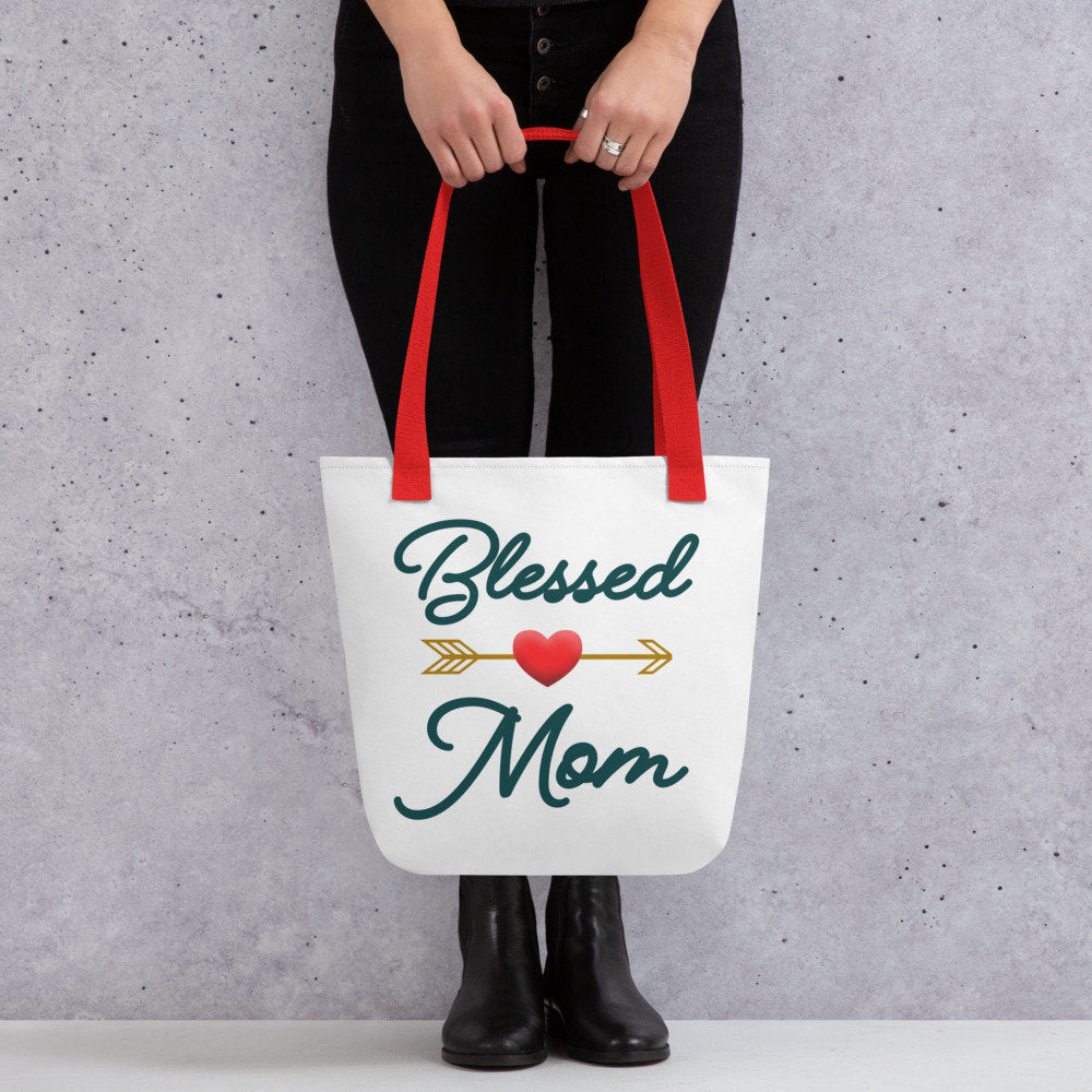 Blessed Mom Tote Bag holds up to 44 lbs Tote Bag – Everyday Comfort · Trending Graphic Apparel