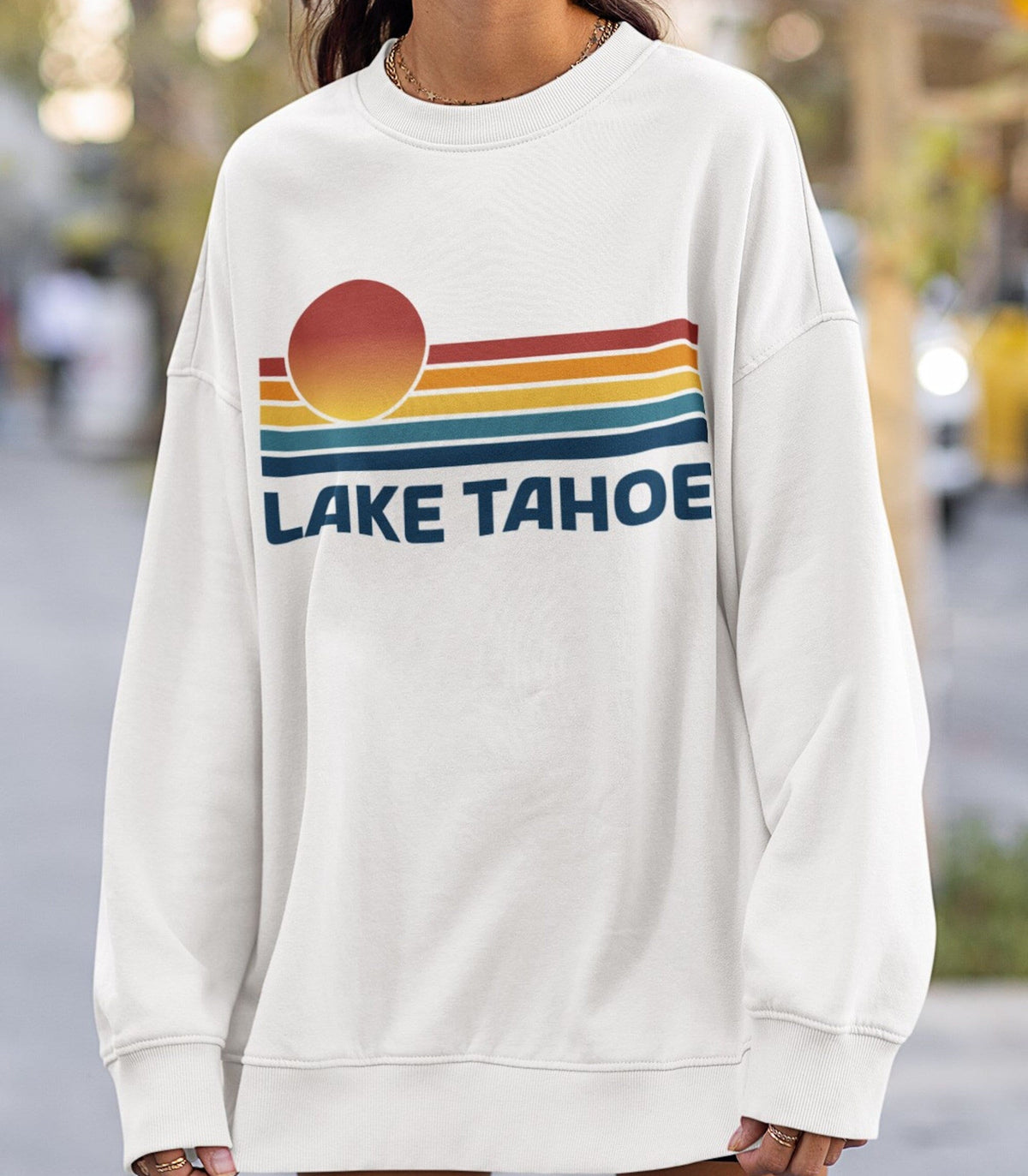 Lake Tahoe Retro Sunset Sweatshirt Lake Tahoe Crewneck Shirt Pullover Gift Sweatshirt – Fan Favorite · Perfect For Daily Wear