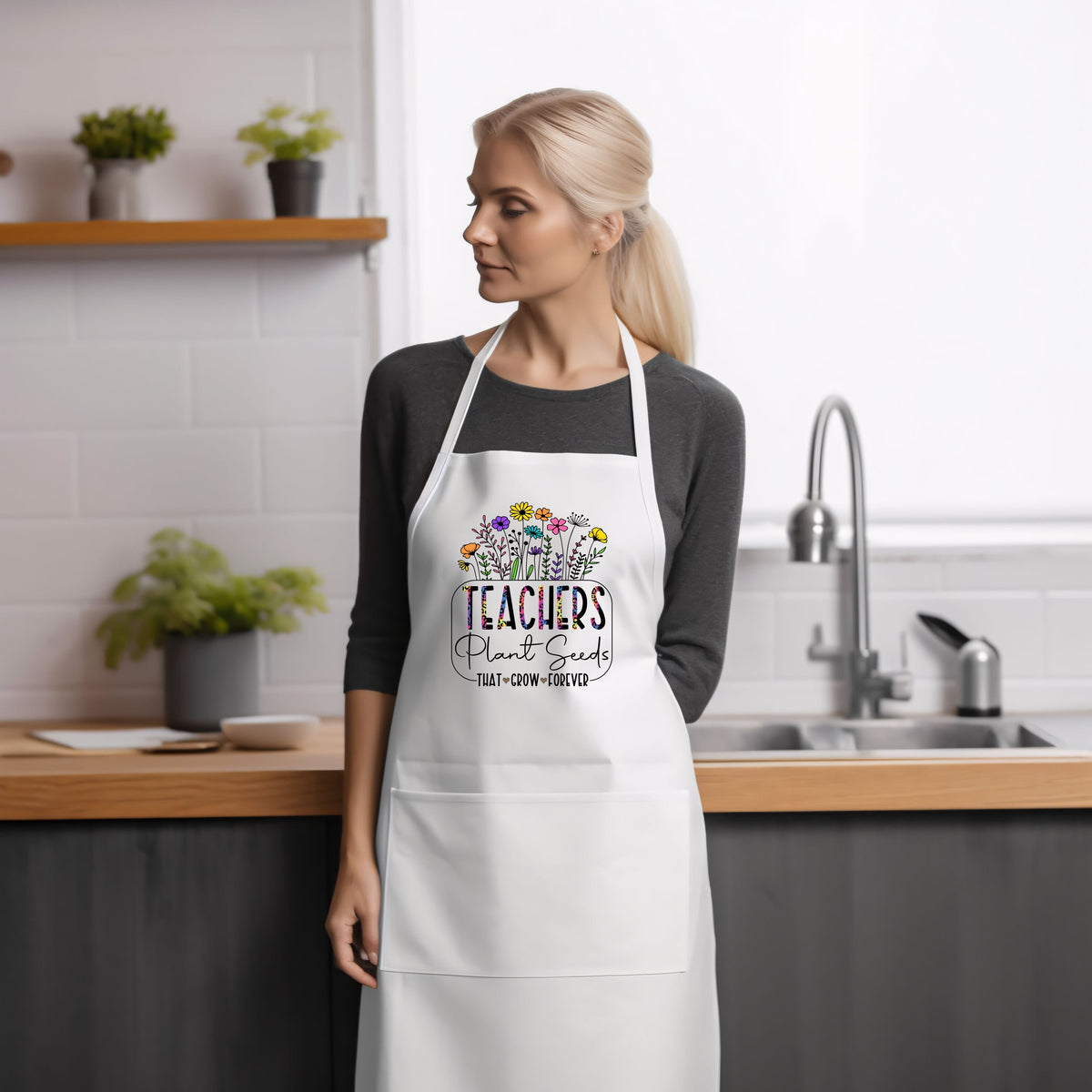 Baking Apron Teacher Appreciation Gifts For Men Or Women Cooking Apron Leaving School Gift Teachers Plants Seeds That Grow Forever Graphic Tee – Warm & Stylish · Top Pick For Any Outfit