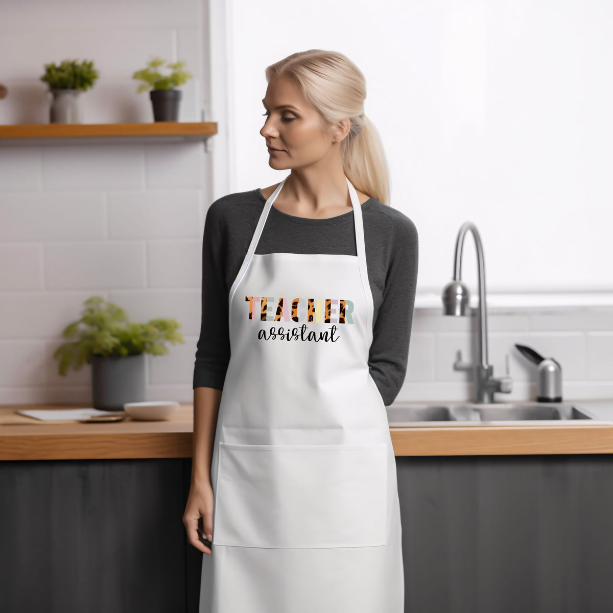 Baking Apron Teacher Appreciation Gifts For Men Or Women Cooking Kitchen BBq Apron Leaving School Teacher Assistant Graphic Tee – Premium Graphic · High-Quality Print
