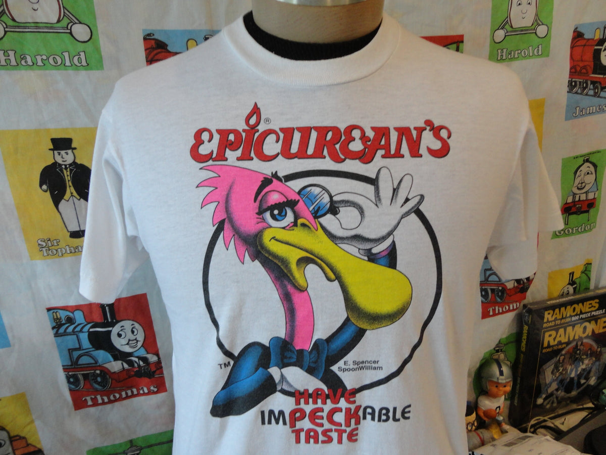 Vintage 8039s Epicurean39s E Spencer SpoonWilliam Fine Dining Experience T Shirt L Graphic Tee – Cozy Vibes · Perfect For Daily Wear