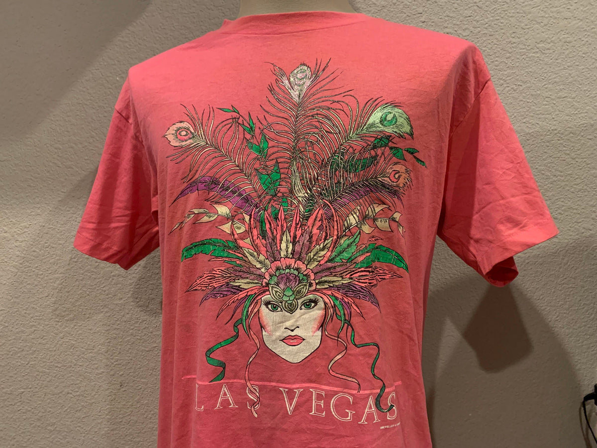 Vintage 9039s Las Vegas Peacock Pink T Shirt Size L Graphic Tee – Bold Style · Trending Graphic Apparel